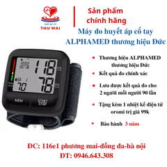 MÁY ĐO HUYẾT ÁP CỔ TAY ALPHAMED THƯƠNG HIỆU ĐỨC BẢO HÀNH 3 NĂM