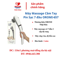 Máy Massage Cầm Tay  7 đầu Pin Sạc OROMI OMR-657 ( bảo hành 2 năm)