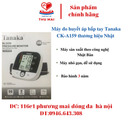 MÁY ĐO HUYẾT ÁP TANAKA CK-A159 THƯƠNG HIỆU NHẬT( BẢO HÀNH 3 NĂM)