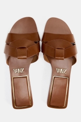 Dép quai da Zara Nâu