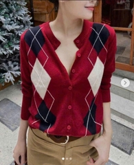 Áo TD len Cardigan Trám/Thêu Gấu Sọc