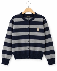 Áo TD len Cardigan Trám/Thêu Gấu Sọc