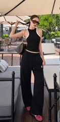 NU-Quần suông da cá Polo Ralph Lauren đen 102026 TRA