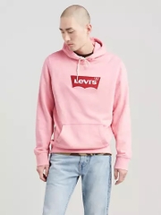 NAM/NU Hoodie da cá Levis - Hồng logo đỏ