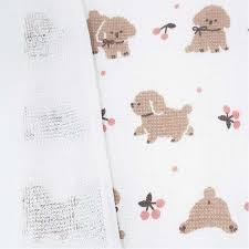 Khăn xô/cotton trắng gấu/gà/cherry S2 0826 TRA