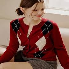 Áo TD len Cardigan Trám/Thêu Gấu Sọc