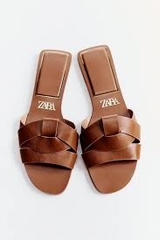 Dép quai da Zara Nâu