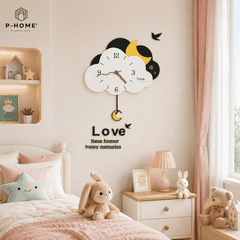 Đồng hồ quả lắc treo tường CL062 đám mây trăng