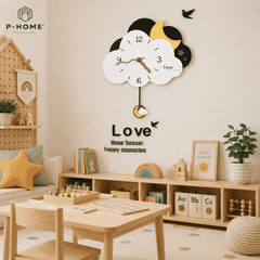 Đồng hồ quả lắc treo tường CL062 đám mây trăng
