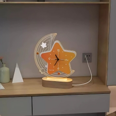 Đồng hồ để bàn P-HOME CL100 hình Trăng Sao với đèn Led