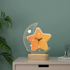 Đồng hồ để bàn P-HOME CL100 hình Trăng Sao với đèn Led