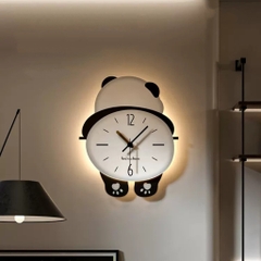 Đồng Hồ Treo Tường Gấu Panda Cute CL076 Với Đèn LED