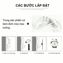 Đồng Hồ Treo Tường Gấu Panda Cute CL076 Với Đèn LED