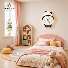 Đồng Hồ Treo Tường Gấu Panda Cute CL076 Với Đèn LED
