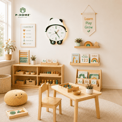 Đồng Hồ Treo Tường Gấu Panda Cute CL076 Với Đèn LED