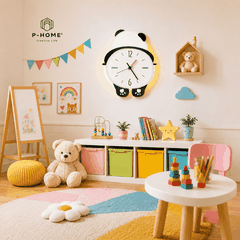 Đồng Hồ Treo Tường Gấu Panda Cute CL076 Với Đèn LED