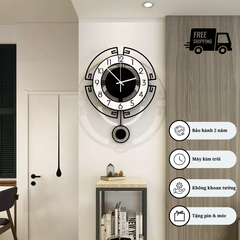 Đồng hồ quả lắc trang trí treo tường CL018 phong cách tối giản
