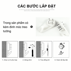 Đồng hồ treo tường cao cấp CL048 - không cần khoan tường