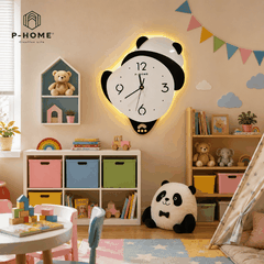 Đồng Hồ Treo Tường Gấu Panda CL076-B Có Đèn LED
