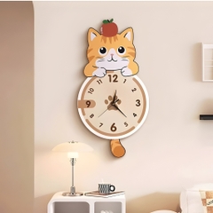 Đồng Hồ Treo Tường Mèo Cute Có Đuôi Lắc CL104