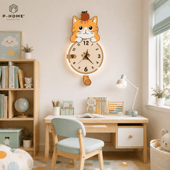 Đồng Hồ Treo Tường Mèo Cute Có Đuôi Lắc CL104