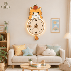 Đồng Hồ Treo Tường Mèo Cute Có Đuôi Lắc CL104