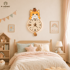 Đồng Hồ Treo Tường Mèo Cute Có Đuôi Lắc CL104