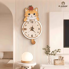 Đồng Hồ Treo Tường Mèo Cute Có Đuôi Lắc CL104