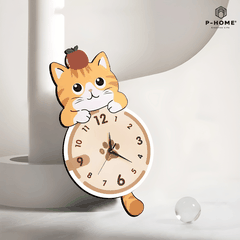 Đồng Hồ Treo Tường Mèo Cute Có Đuôi Lắc CL104