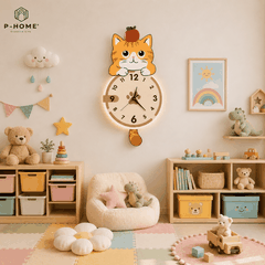 Đồng Hồ Treo Tường Mèo Cute Có Đuôi Lắc CL104