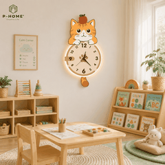 Đồng Hồ Treo Tường Mèo Cute Có Đuôi Lắc CL104