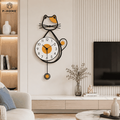 Đồng hồ treo tường quả lắc mèo may mắn CL058