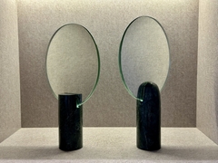 [HN] GIẢM 50% - GƯƠNG TRANG ĐIỂM VỚI TAY NẮM ĐÁ TỰ NHIÊN - SALE37 - ĐEN