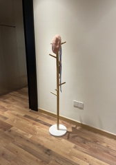 CLOTHES HANGER - MARBLE BASE - WOODEN YELLOW