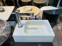 NATURAL STONE BATHROOM BASIN - PURE WHITE - TCN29A-1
