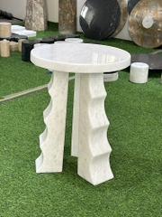 REAL MARBLE - SIDE TABLE - EXNW15 - CRYSTAL WHITE