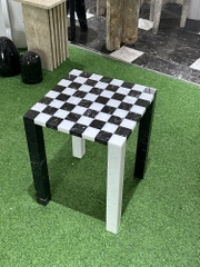 REAL MARBLE - SIDE TABLE - EXNW17 - BLACK & WHITE