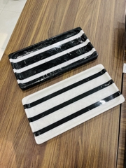REAL MARBLE - TRAY - EXMTR01 - BLACK AND WHITE