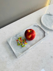 REAL MARBLE - RECTANGLE TRAY - EXMTR11 - CARRARA