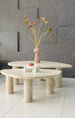SET OF 2 MARBLE COFFEE TABLE - CT09 - LIGHT EMPERADOR