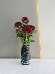 REAL MARBLE - FLOWER VASE - BH15 - BLACK