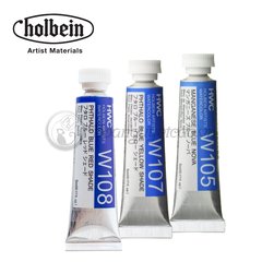 Màu nước Holbein tone Xanh Lam tuýp 5ml