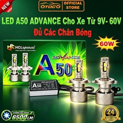 Bóng Led A50 Advance 60W Đủ Các Chân Bóng , Cho Xe Từ 9V-60V