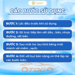 Bình Xịt Tẩy Nhựa Đường, Vết Bẩn Cứng Đầu OMINO M12 - Sáng Bóng Như Mới - Chính Hãng Omino Vietnam (450ML)