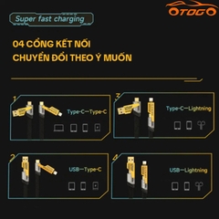 Cáp Sạc Nhanh Dây Dù , Dây Sạc Nhanh Điện Thoại 4 in 1 100W