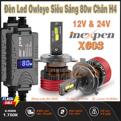 Đèn Led Owleye Chân H4 80W INEXPEN X603 cho xe tải 24v và xe con