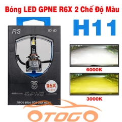 Bóng Led GPNE R6X Chân H11 , 2 Chế Độ Màu Trắng Vàng Siêu Sáng