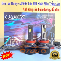 Đèn Led Ô Tô Owleye A4300 Chân H11, Nhiệt Màu Vàng Nắng 4300K Siêu Bám Đường 55W