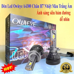 Đèn Led Ô Tô Owleye A4300 Chân H7, Nhiệt Màu Vàng Nắng 4300K