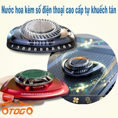 Tinh dầu nước hoa xe tự động khuếch tán năng lượng mặt trời xoay vòng hiện kèm bảng số điện thoại